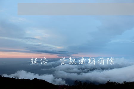 征信 贷款逾期消除 征信 贷款逾期消除